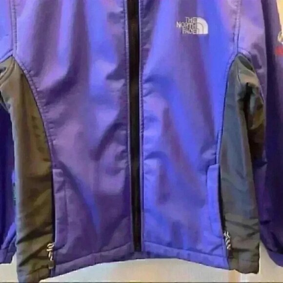 The North  Face Jacket Fleece Lined Soft Shell Purple Grey Size Medium - Picture 7 of 16